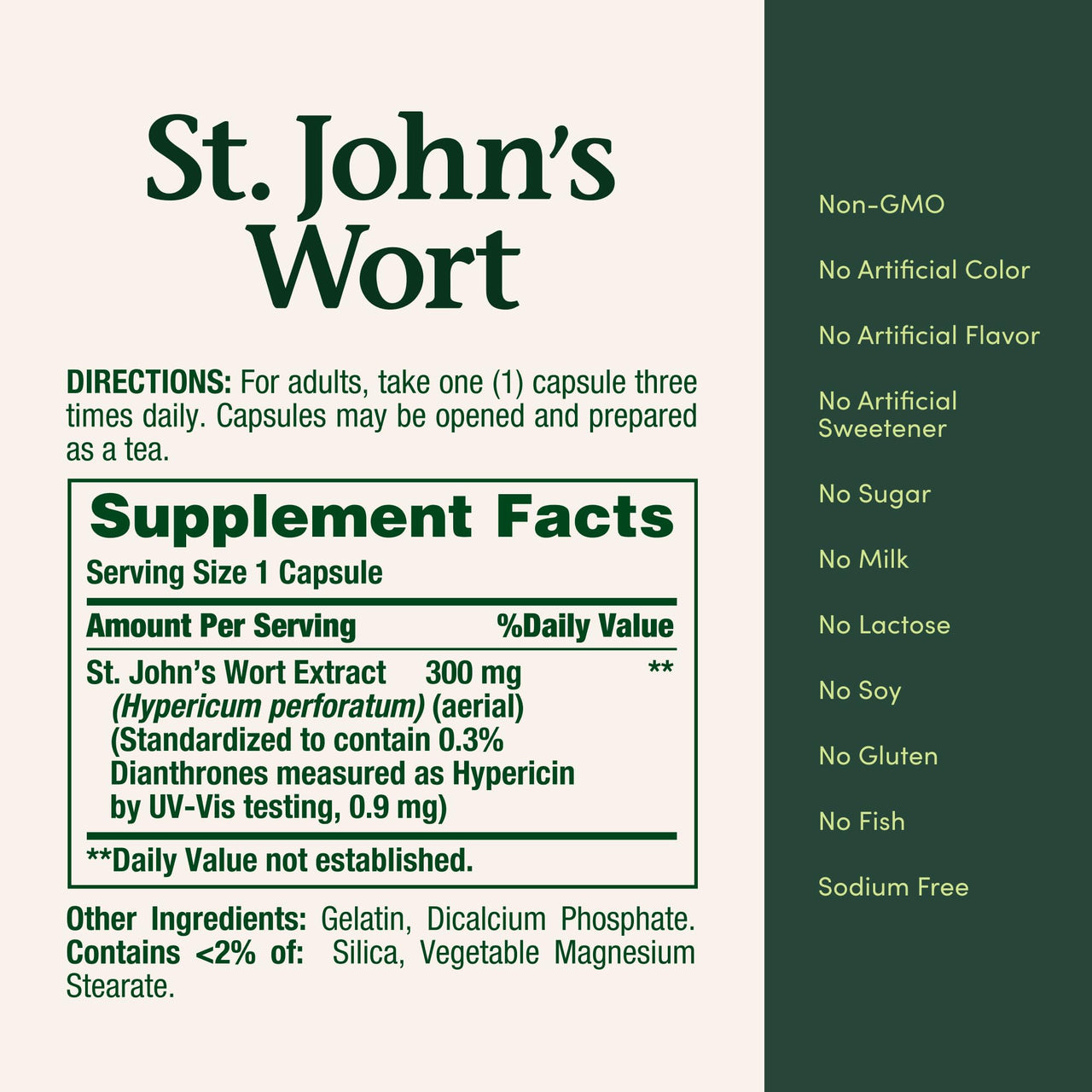 Nature's Bounty St. John’s Wort 300mg Capsules, Herbal Health Supplement, Promotes a Positive Mood, 100 Capsules