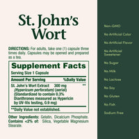 Thumbnail for Nature's Bounty St. John’s Wort 300mg Capsules, Herbal Health Supplement, Promotes a Positive Mood, 100 Capsules