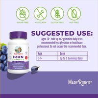 Thumbnail for MaryRuth's Iron Gummies for 14+ with Vitamin C for Absorption | Sugar Free | Gummy Iron Supplement + VIT C | Energy Metabolism | Cellular Health | Immune Support | Vegan | Non-GMO | 60 Count