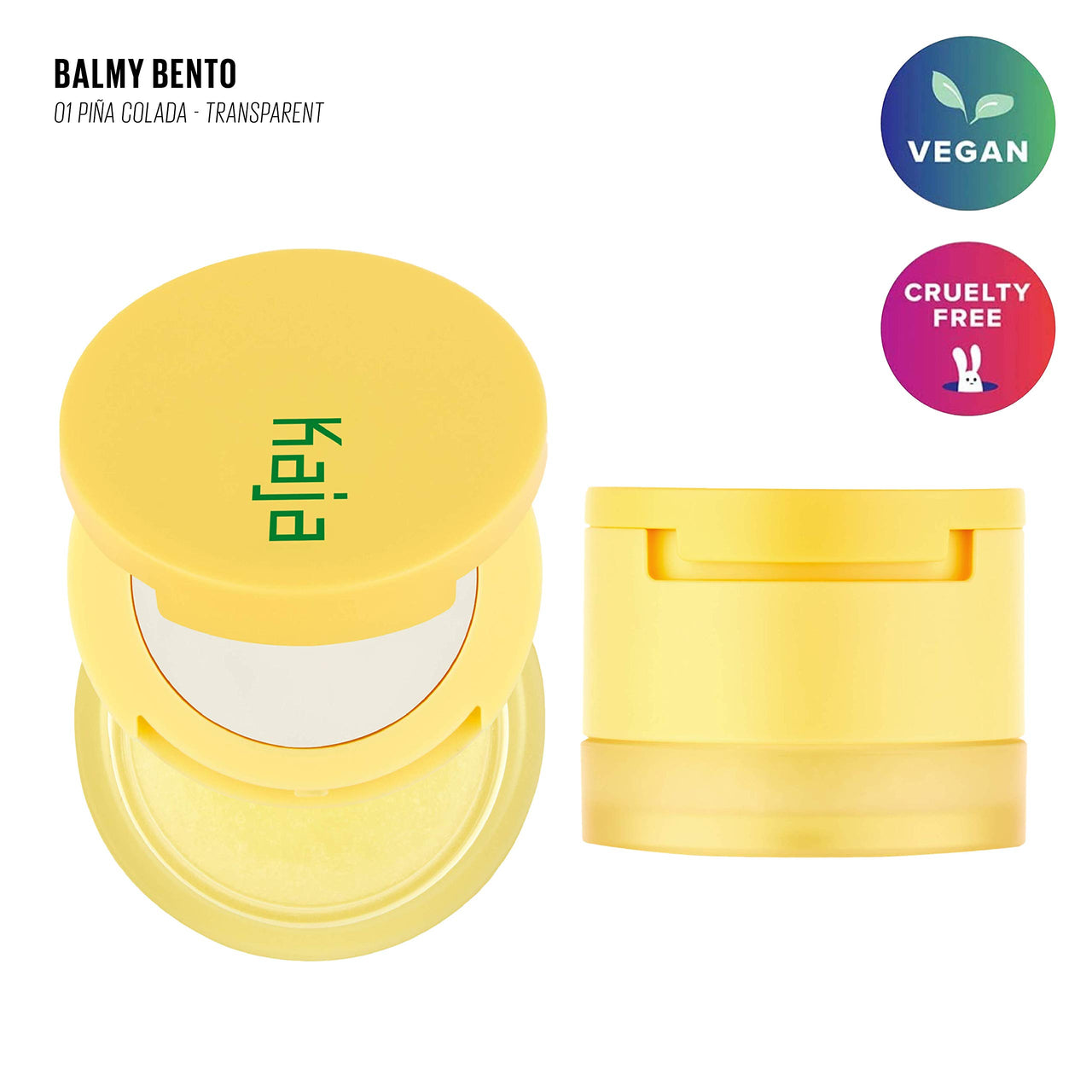 KAJA Lip Balm - Balmy Bento | Scrub, with Coconut Oil, Clear Finish Treatment, Moisturize, Exfoliate, Smoothes Butter Lips Care, Compact Travel Size, Piña Colada, Mother's Day, 0.4 Oz