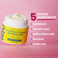 Thumbnail for SeoulCeuticals Korean Face Mask Skin Care - Snail Mucin Turmeric Mask for Face – Cruelty Free K Beauty Anti Aging Face Mask for Healthy, Youthful Glow 2oz