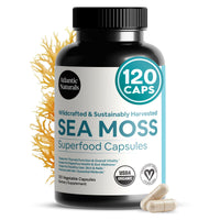 Thumbnail for Atlantic Naturals Superfood Organic Irish Sea Moss Capsules - 120 Veggie Capsules | Wildcrafted Organic Sea Moss Supplement for Men & Women | Better Than Sea Moss Gel | Support Immunity & Skin, 1000mg
