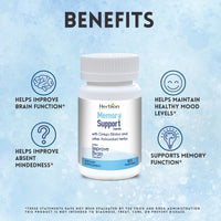 Thumbnail for HERBION Naturals Memory Support Capsules, Helps Improve Brain Function & Absent Mindedness, Maintains Healthy Mood Levels with Ginkgo Biloba, for Adults, 60 Count, Pack of 1