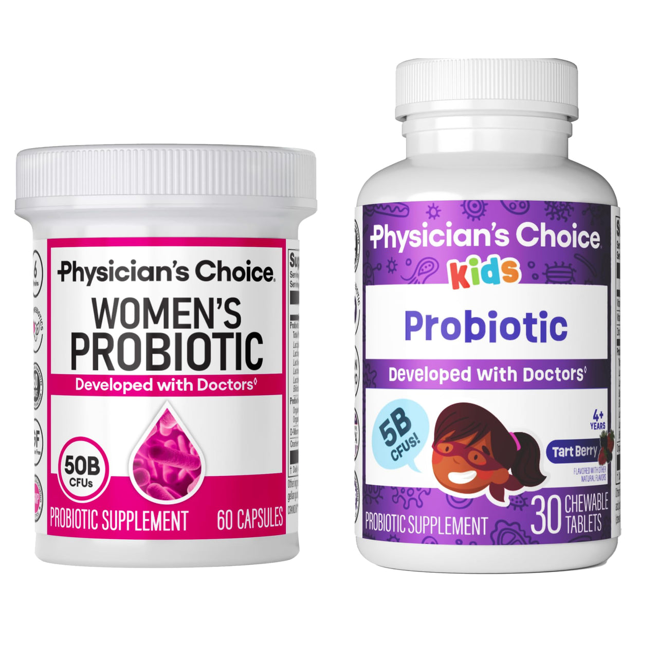 Physician's CHOICE - Women & Kids Digestive Care Bundle: Kids Probiotic + Women Probiotic 60ct