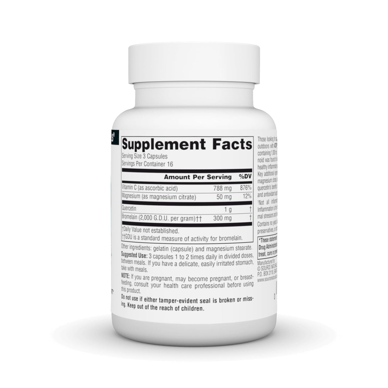 Source Naturals Activated Quercetin, Bioflavanoid Complex, for Seasonal & Immune Support* - 50 Capsules