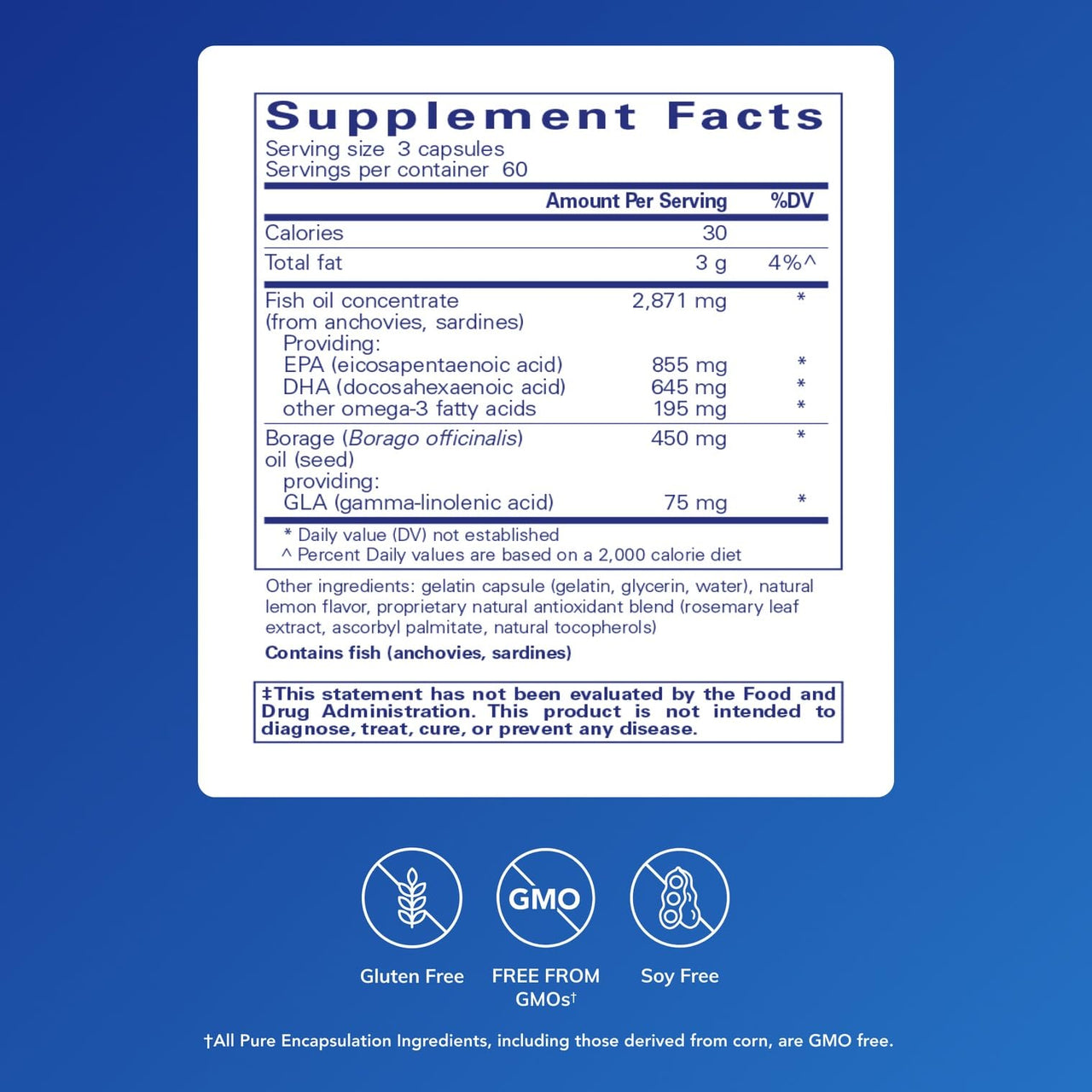 Pure Encapsulations VisionPro EPA/DHA/GLA | Supports Natural Tear Production and Retention of Eye Moisture* | 180 Softgel Capsules