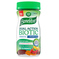 Thumbnail for Benefiber Prebiotic Fiber Supplement Gummies with Probiotics for Digestive Health, Assorted Fruit Flavors - 50 Count
