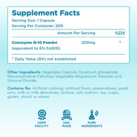 Thumbnail for Quick Absorption CoQ10 200mg - Coenzyme Q10 200mg Potent Antioxidant for Heart Energy and Aging Support - High Stability CoQ10 Ubiquinone Capsules - Made in a cGMP US Lab (200 Servings)