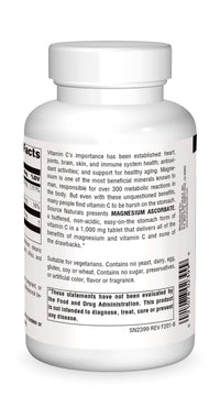 Thumbnail for Source Naturals Magnesium Ascorbate, Gentle Non-Acidic Vitamin C*, 1000mg - 120 Tablets