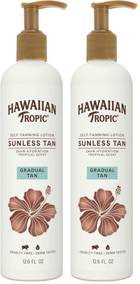 Thumbnail for Hawaiian Tropic Sunless Tan Gradual Tanning Lotion, 12.6oz | Gradual Tan Self Tanning Lotion, Sunless Tanner, Hawaiian Tropic Tanning Lotion, 12.6oz (Pack of 2)