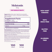 Thumbnail for Natrol Melatonin 10mg Fast Dissolve Tablets - Strawberry Flavor, 100 Count, Sleep Support, Fast Dissolve Melatonin for Adults, 100-Day Supply