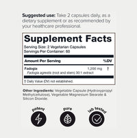 Thumbnail for Fadogia Agrestis - Ultra High Potency 30:1 Extract - 1200mg Per Serving - Highly Concentrated - Third-Party Lab Tested - 120 Capsules