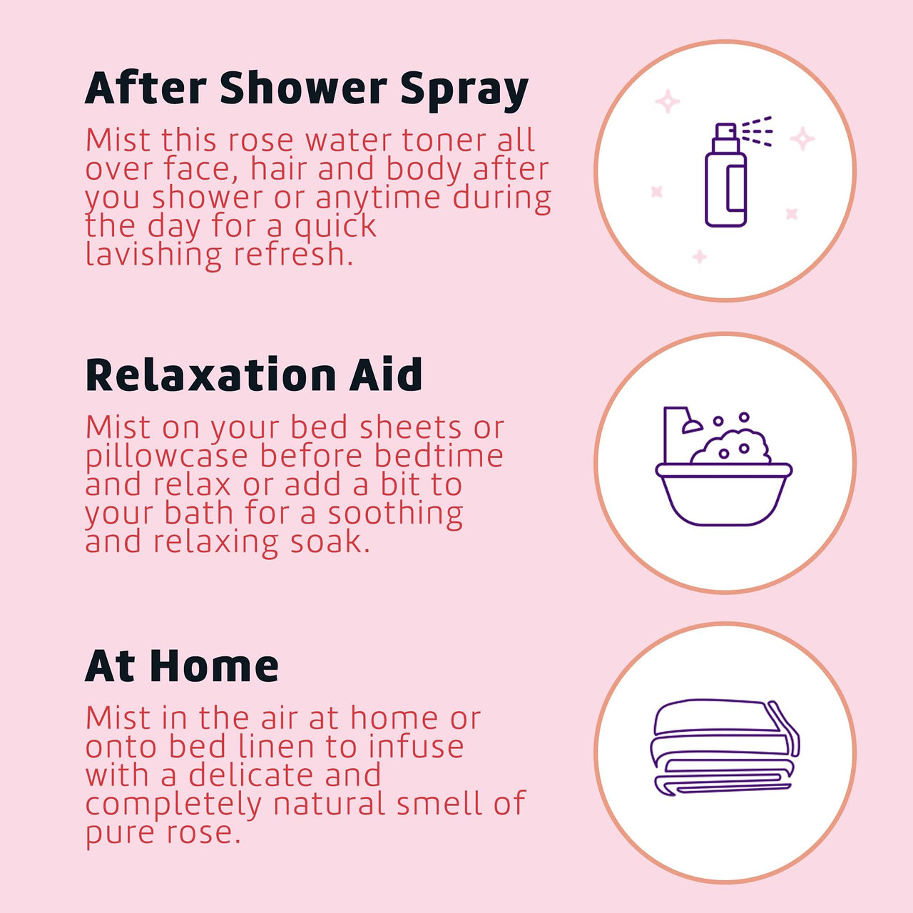 De La Cruz Rose Water Body Mist Bundle – 8 fl oz Spray & 16 fl oz Refill – Refreshing Rose Water Spray for Face, Skin, and Hair – Soothing Aroma & Hydration Pair