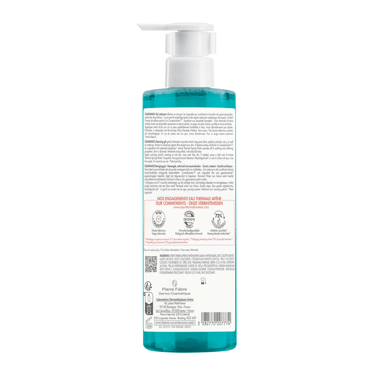 Avène Cleanance Cleansing Gel Soap Free Cleanser for Acne Prone, Oily, Face & Body, 13.5 Oz