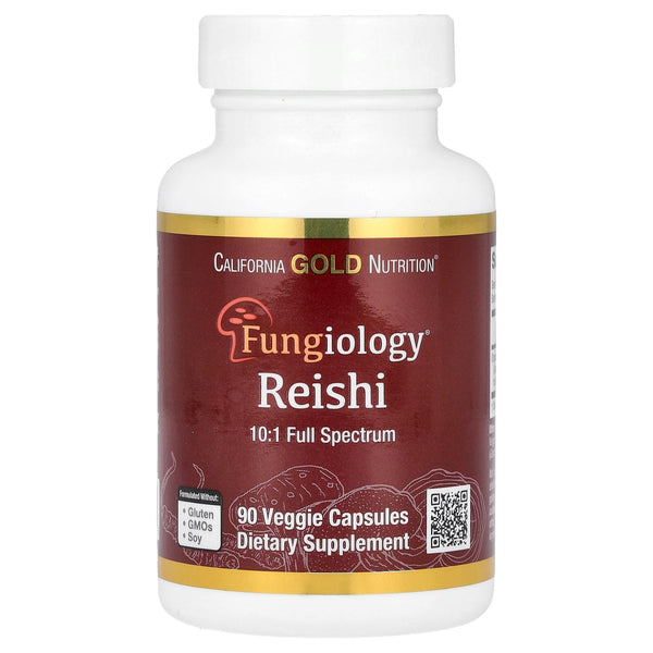 California Gold Nutrition Reishi (Ganoderma lucidum), Full Spectrum, Certified Organic, 90 Veggie Capsules (600 mg Per Veggie Capsule)