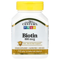 Thumbnail for 21st Century Biotin 800 mcg - 110 Tablets