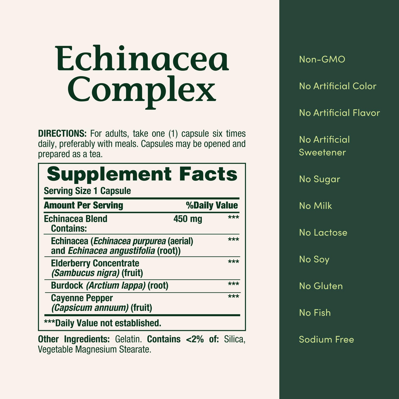 Nature's Bounty Echinacea Complex, Herbal Supplement, Supports Immune Health, 450 mg, 100 Capsules