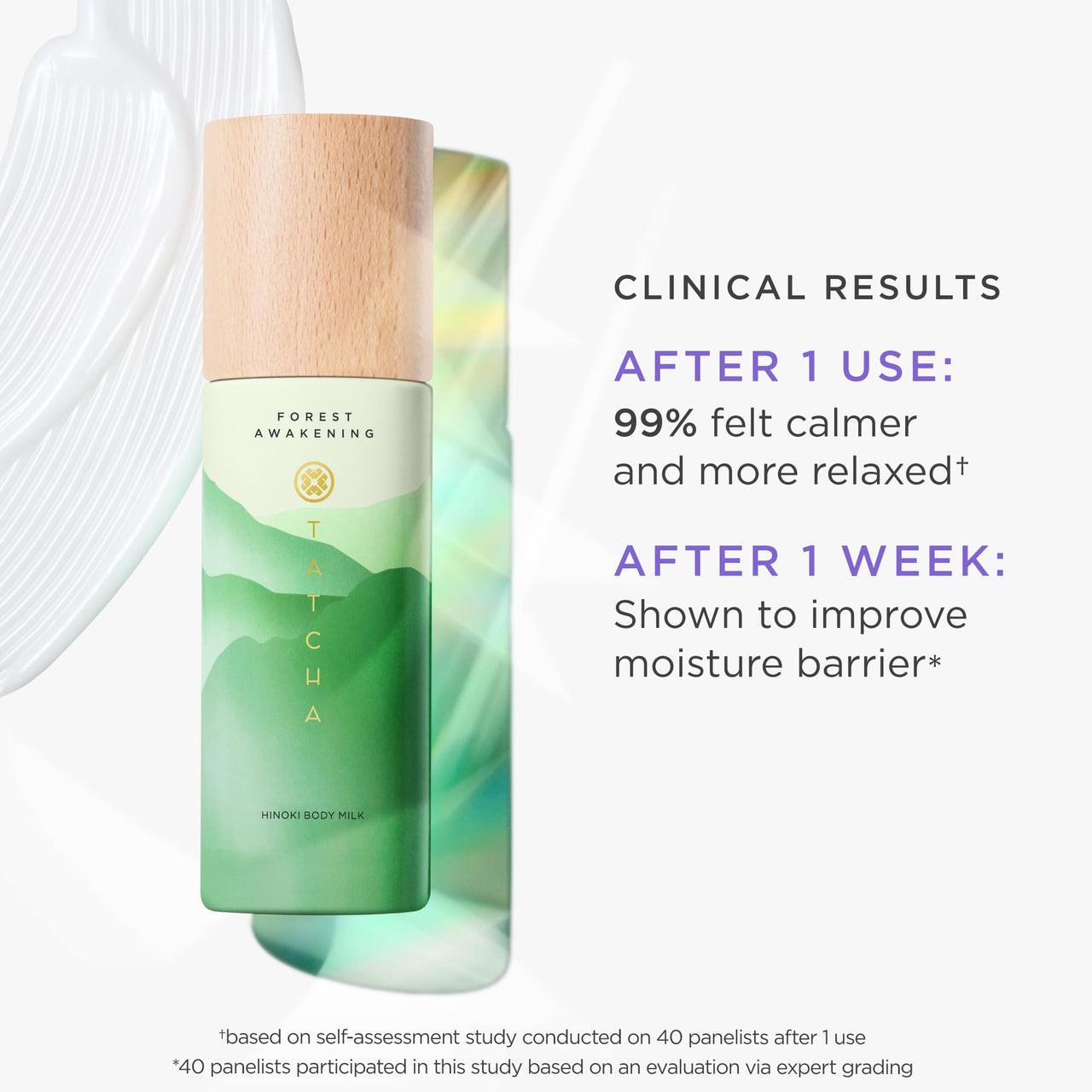 TATCHA Forest Awakening Hinoki Body Milk | Lightweight Milky Lotion to Renew Dry Skin, 132 ml | 4.5 fl oz