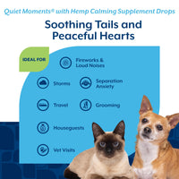 Thumbnail for NaturVet – Hemp Quiet Moments Calming Drops – Enhanced with Hemp Seed Oil, L-Tryptophan & Ginger – Helps Reduce Stress & Promote Relaxation – for Dogs & Cats