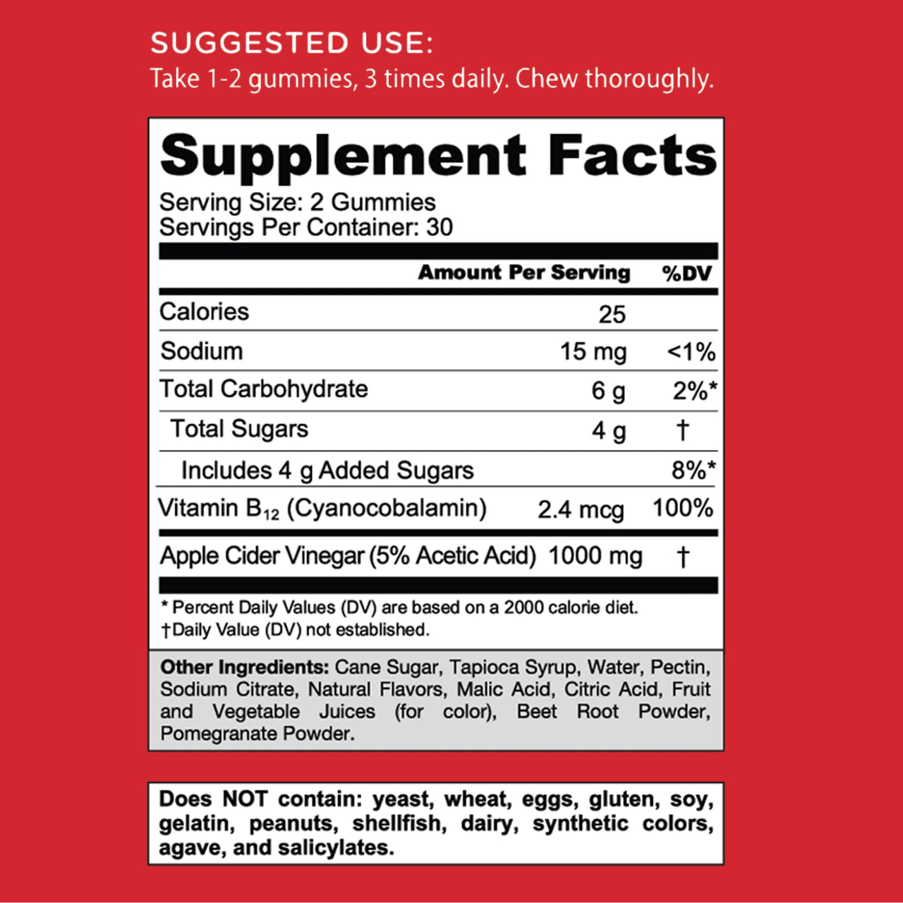 Goli Apple Cider Vinegar Gummies - Worlds First ACV Gummy with Vitamin B12, Beetroot & Pomegranate - Vegan, Non-GMO, Gluten-Free - 60 Count (Pack of 1)