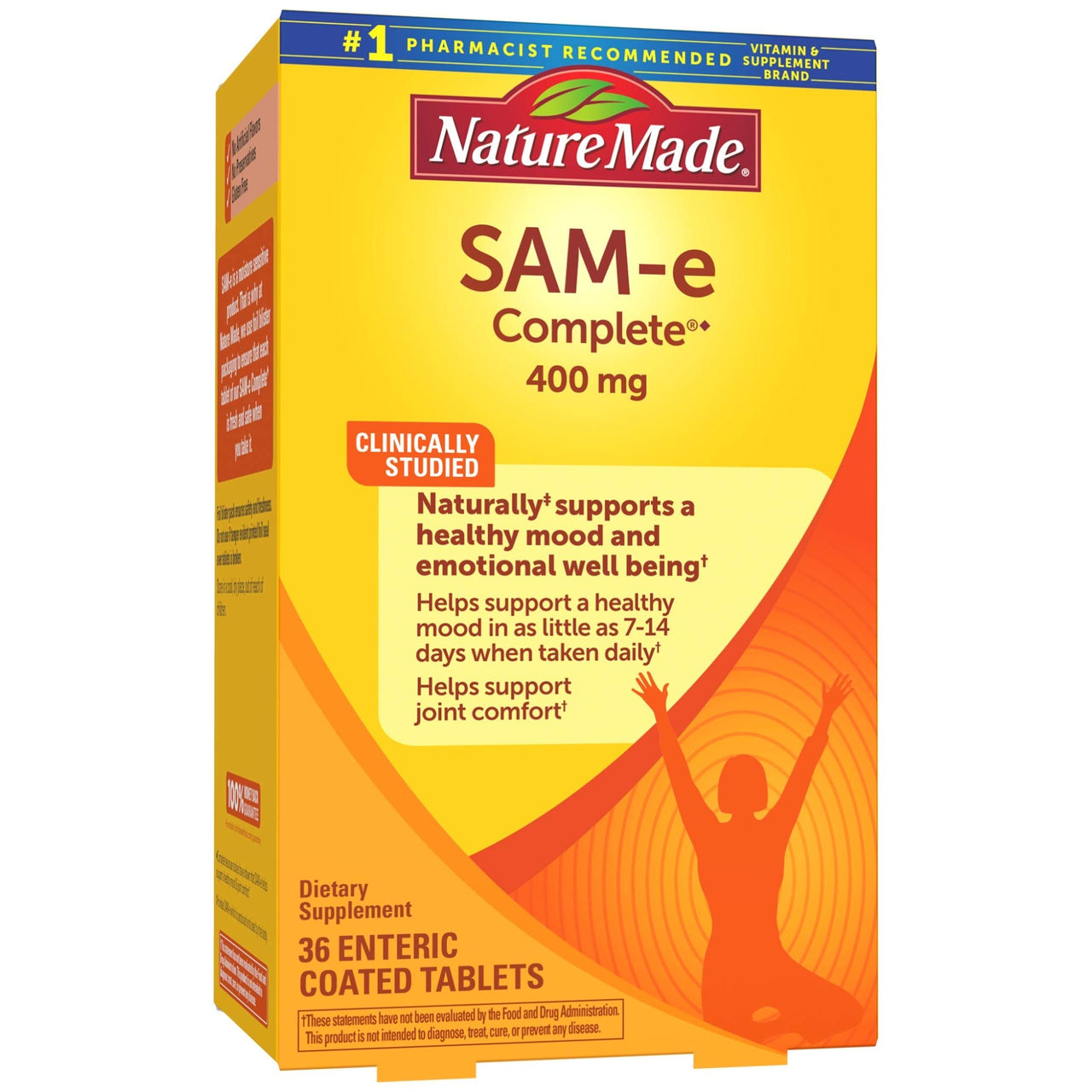 SAM-e Complete 400 mg Tablets, 36 Count Value Size, Supports a Healthy Mood & Joint Comfort
