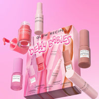 Thumbnail for Glow Recipe Dewy Babies Travel Skincare Set - Plum Plump Hyaluronic Acid Serum + Dewy Flush Tinted Blush Drops + Pink Juice Face Moisturizer + Bronzing Hue Drops + Ultra Fine Facial Mist (5 Count)