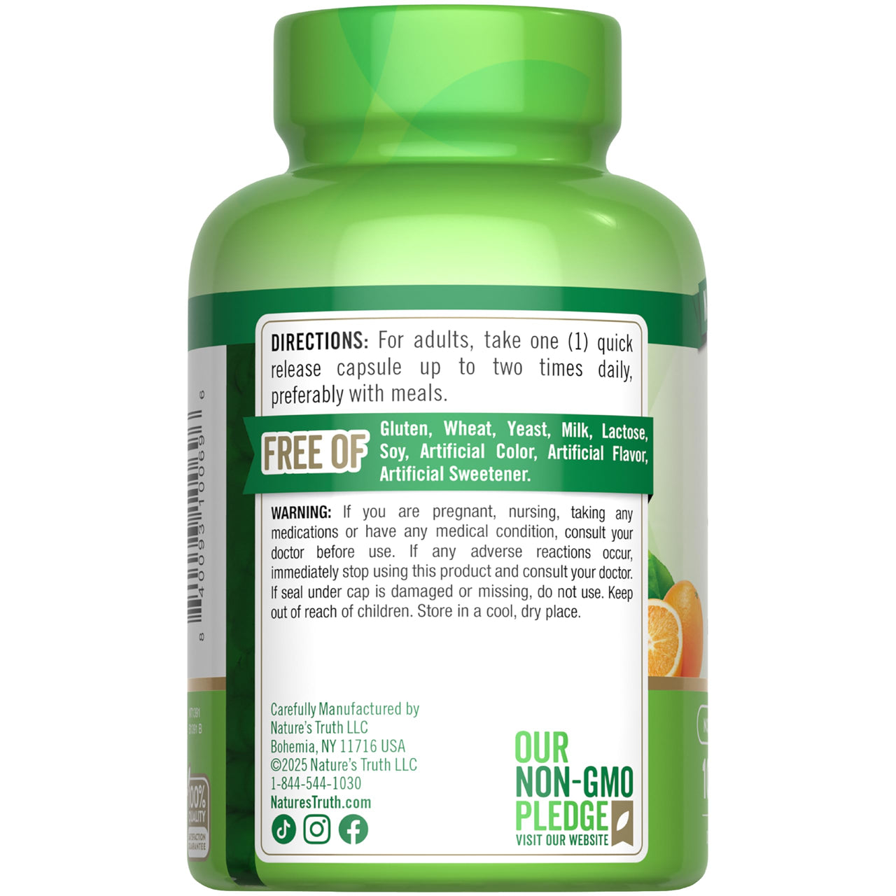 Nature's Truth Vitamin C 1000mg | 100 Capsules | with Wild Rose Hips & Bioflavonoids | Non-GMO & Gluten Free Supplement