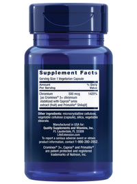 Thumbnail for Life Extension Optimized Chromium with Crominex 3+ 500 mcg, Metabolism Health, Healthy Balance, Vegetarian, Gluten Free, Non-GMO, 500 mcg, 60 Vegetarian Capsules