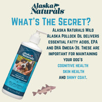 Thumbnail for Alaska Naturals Wild Alaskan Fish Oil Supplement for Dogs Skin and Coat with EPA DHA Omega 3 Fatty Acids Sustainable Liquid Food Topper 15.5 oz. Pump