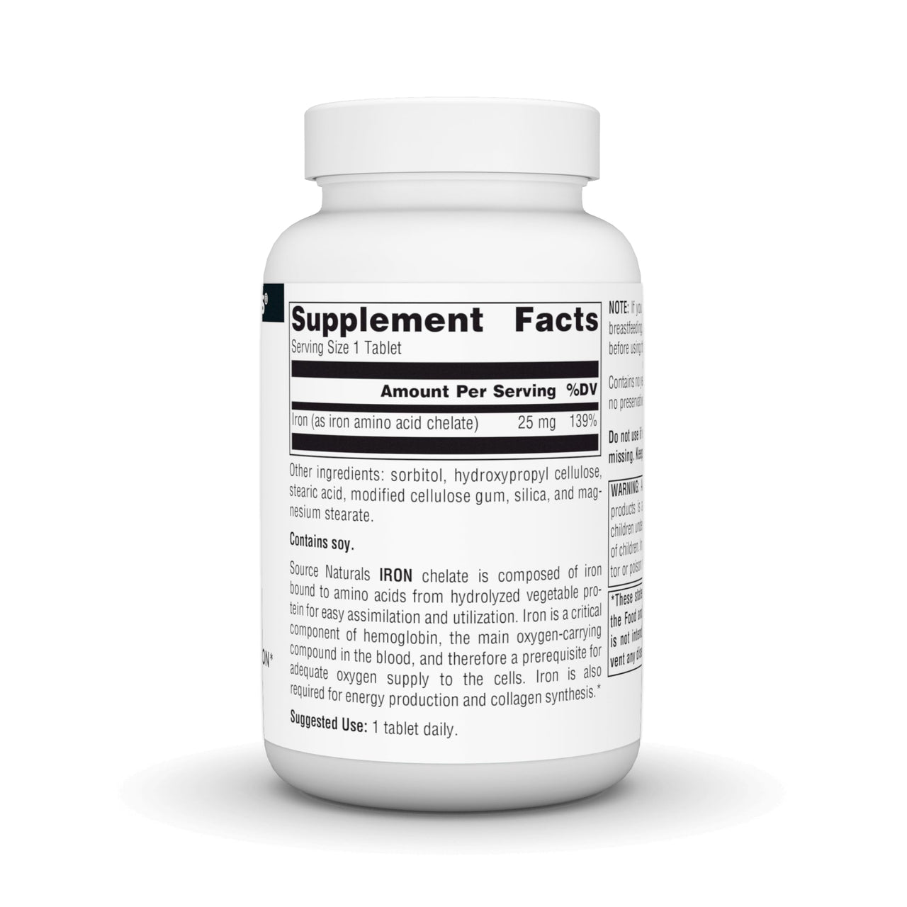 Source Naturals Iron, Amino Acid Chelate - Supports Energy Production* 25mg - 250 Tablets