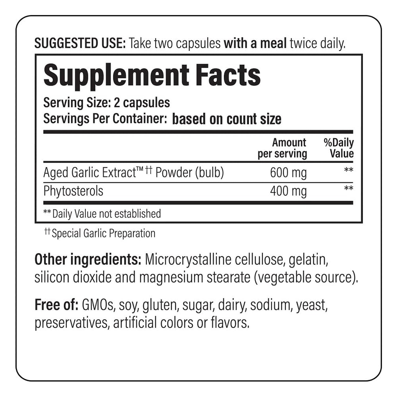 Kyolic Aged Garlic Extract Formula 107, Phytosterols for Cholesterol Support*, 240 Capsules