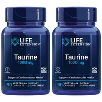 Thumbnail for Life Extension Taurine, Pure Taurine Amino Acid Supplement, Heart, Liver and Brain Health, Longevity, Muscle and Exercise, 1000 mg dose, Non-GMO, Gluten-Free - Two Pack - 90 Vegetarian Capsules x 2