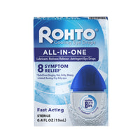 Thumbnail for Rohto All-in-One Multi-Symptom Eye Drops, CoolSense™ Technology Relieves Irritation from Red, Dry, Itchy, Burning, Gritty, and Watery Eyes, 0.4 fl oz, 3 Count