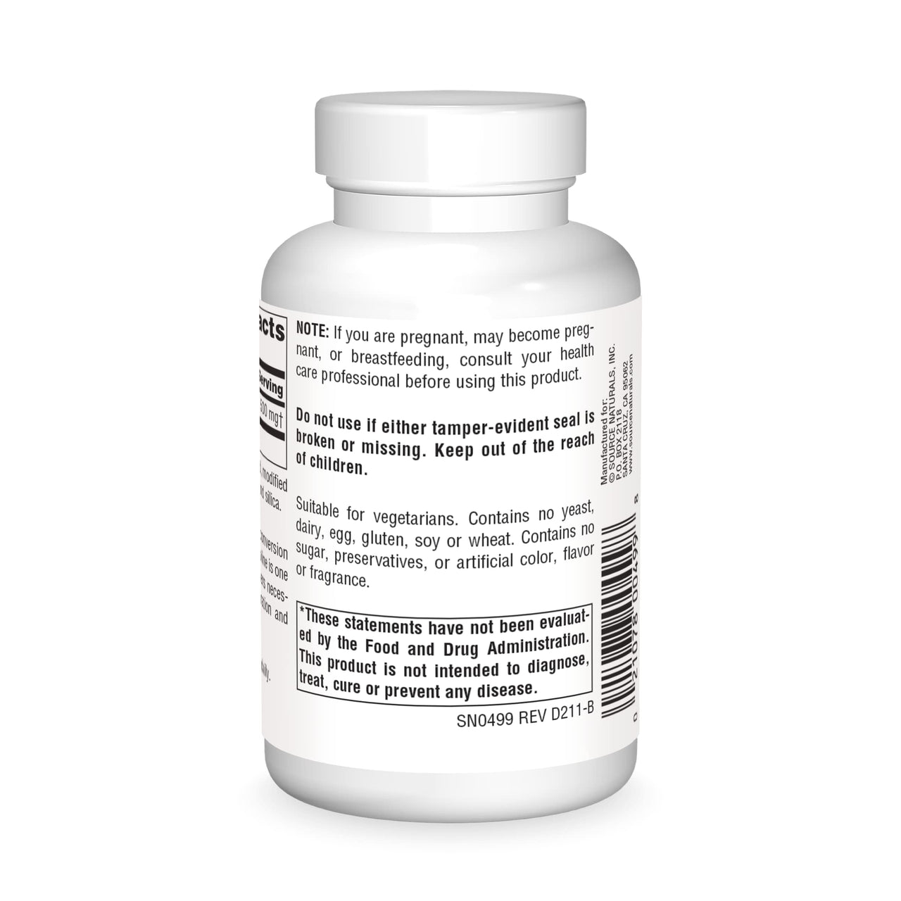 Source Naturals Acetyl L-Carnitine 500mg, 60 Tablets
