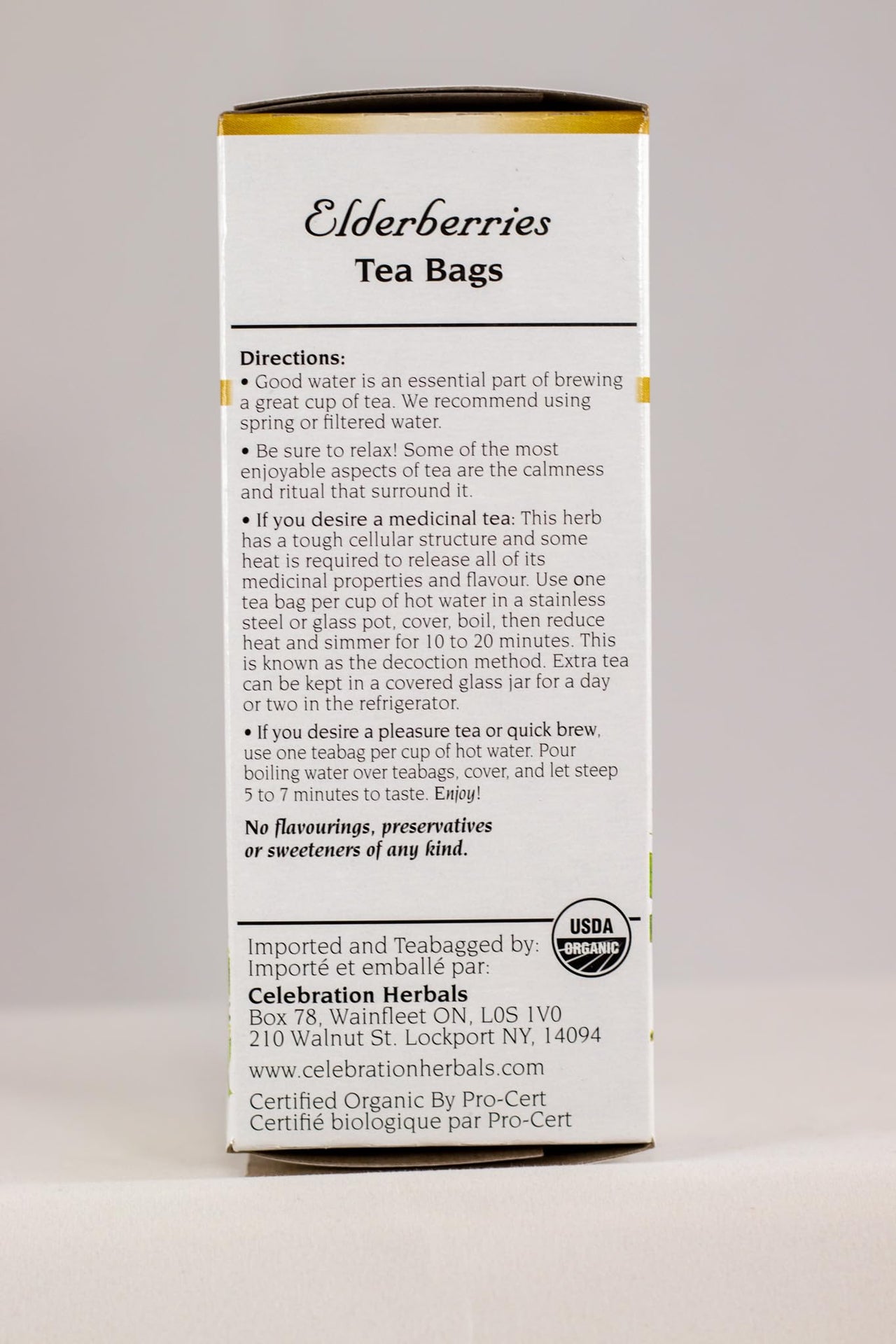 Celebration Herbals Organic Elderberries Tea Bags 24 Count