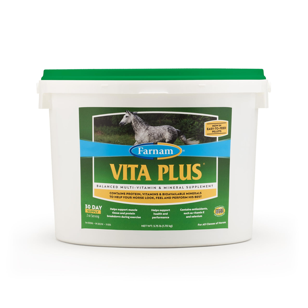 Farnam Vita Plus Balanced Multi-Vitamin & Mineral Horse Supplement, Provides Balanced Nutrition to Support Overall Health and Performance, 3.75 pounds, 30 Day Supply