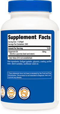 Thumbnail for Nutricost Peppermint Oil Softgels (240 SFG) (50 MG) - Gluten Free, Third Party Tested and GMO Free