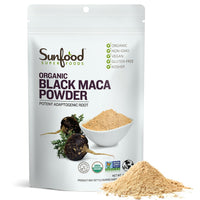 Thumbnail for Sunfoods Superfoods Organic Black Maca Powder - Black Maca Root Powder, Black Maca Root for Men & Women, Peruvian, Raw, Vegan, Premium Black Maca Powder - 4 oz Bag