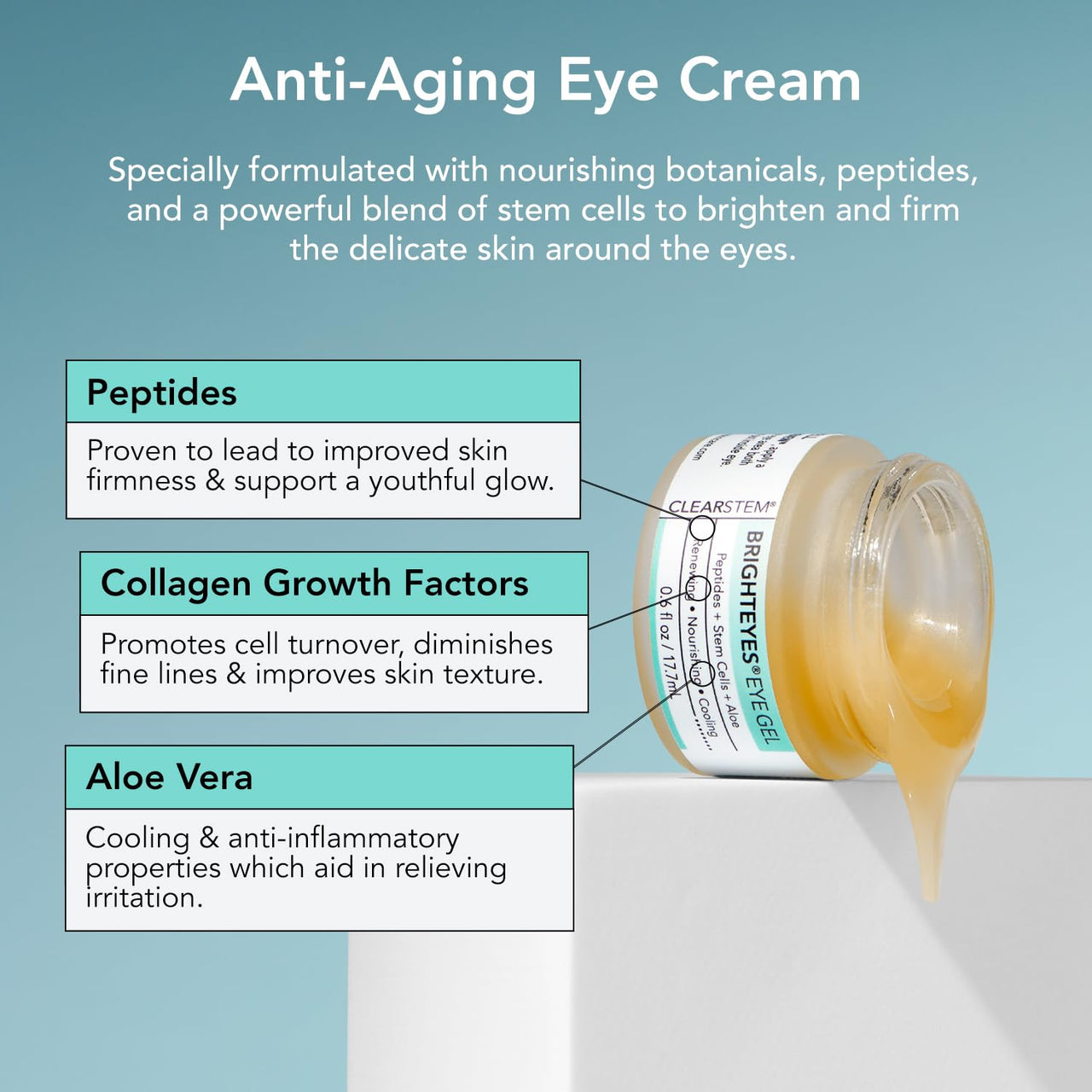 Clearstem Brighteyes Eye Gel For Puffy Eyes, Crow's Feet, & Dark Circles