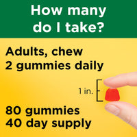 Thumbnail for Nature Made Vitamin D3 5000 IU Per Serving Gummies Extra Strength, Bone and Immune Health Support, 80 Vitamin D Gummies for Adults, 40 Day Supply