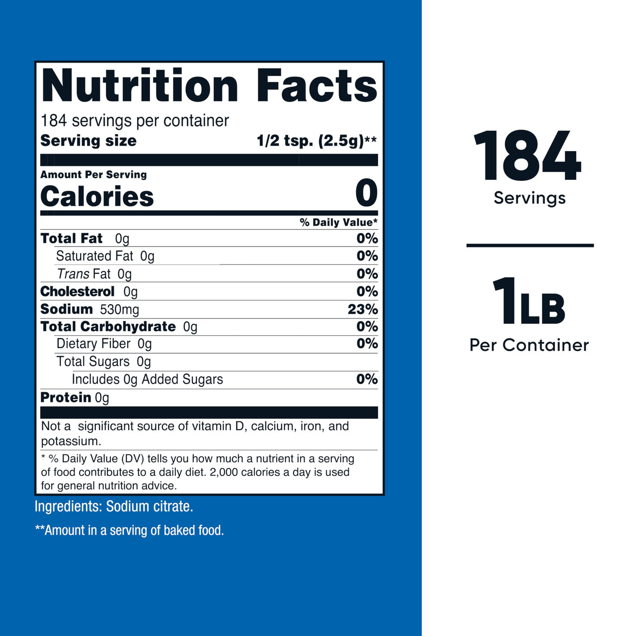Nutricost Sodium Citrate Powder 1LB (16oz) - Food Grade, Non-GMO - Emulsifier, Natural Flavor Enhancer, Food Preservant