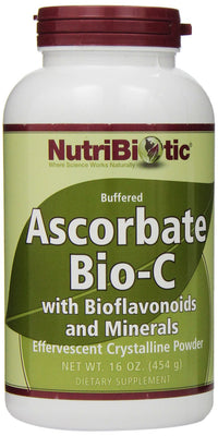 Thumbnail for NutriBiotic - Ascorbate Bio-C, 16 Oz | Effervescent Vitamin C Powder With Lemon Bioflavonoids & Minerals Calcium, Magnesium, Zinc, Selenium & More | Bioavailable Antioxidant & Collagen Support | Vegan