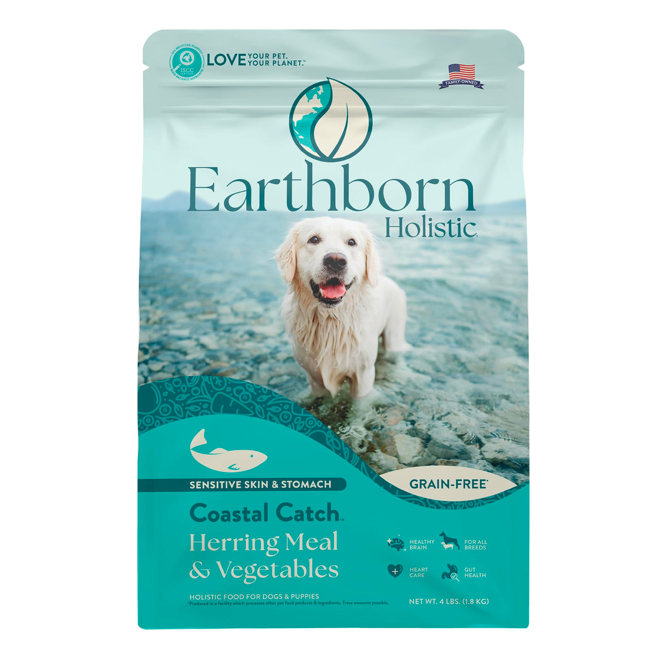 Earthborn Holistic Coastal Catch Herring Meal & Vegetables Grain-Free Dry Dog Food 4 lb