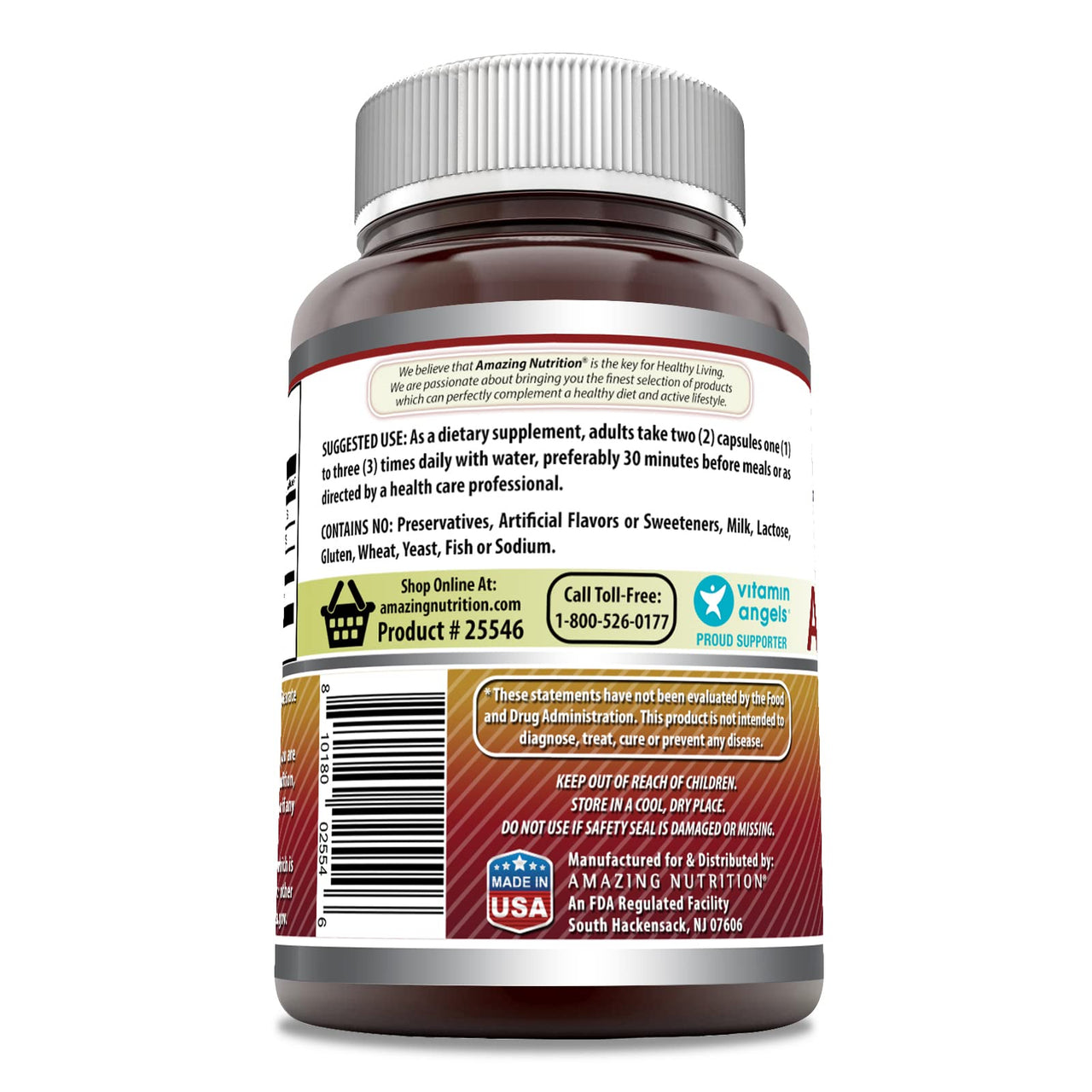 Amazing Formulas Apple Pectin 1400 Mg Supplement | Capsules | Non-GMO | Gluten-Free | Made in USA (1 Pack | 120 Count)