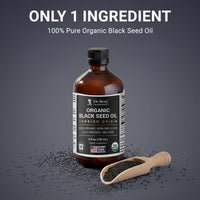 Thumbnail for Dr. Berg Black Seed Oil Organic Cold Pressed – Pure Nigella Sativa Black Cumin Oil – USDA Organic, Halal, Vegan – for Hair, Skin, Immune Support – Unrefined Liquid – 4 oz Glass Bottle