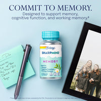 Thumbnail for SOLARAY SharpMind Memory Formula - Brain Supplements for Memory and Focus - Cognivia, Gotu Kola & Chaga Mushroom Supplement - Ginkgo Biloba Alternative - 60-Day Guarantee - 30 Servings, 60 VegCaps