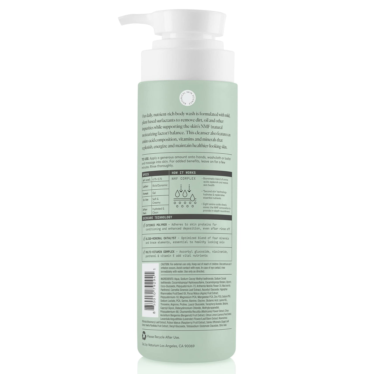 Naturium The Multi-Vitamin Daily Nutrients Body Wash, Hydrating Cleanser, 16.9 oz