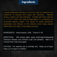 Thumbnail for E3K9 Medicated Dog & Cat Shampoo - Antifungal & Itchy Skin Relief with Ketoc & Thymol - Hot Spot, Mange, Seborrhea Treatment - Antifungal Dog Shampoo for Yeast