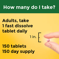Thumbnail for Nature Made Vitamin B12 1000 mcg, Easy to Take Sublingual B12 for Energy Metabolism Support, 150 Sugar Free Fast Dissolve Tablets, 150 Day Supply