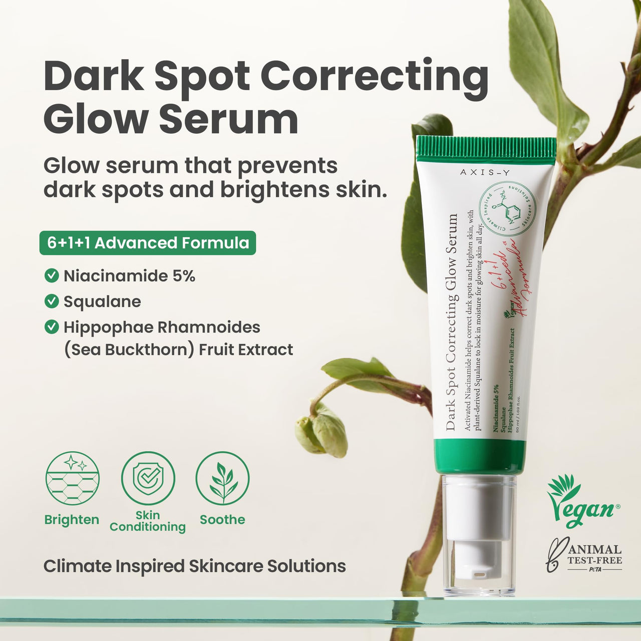 AXIS-Y Dark Spot Correcting Glow Serum 0.16 fl. oz. | Brightening Treatment, Anti-Aging, Acne Scars, Fine Lines, Hyperpigmentation, and Dark Circles